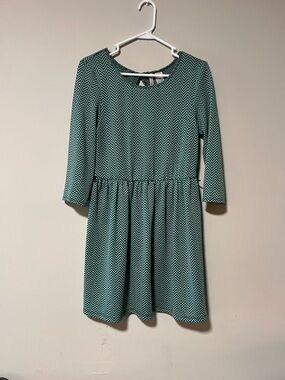 Red Camel Teal Chevron Fit-and-Flare Kids Dress